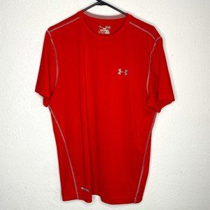 Under Armour Heat Gear Fitted shirt, men's size XL  in red and grey.